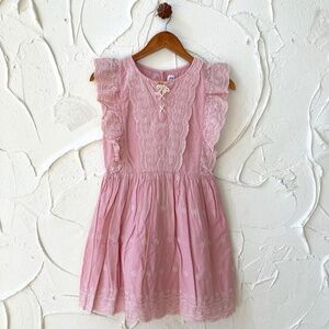 GAP Kids Pink Cream Eyelet Ruffle Dress - XL/12